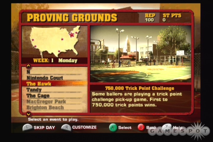 Build up your rep in the game's street challenge mode and you'll be pimping out your custom home court in no time.