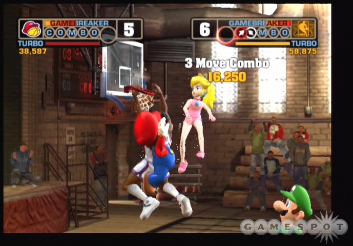 Say hello to Mario and company. Nintendo's fearsome threesome makes its debut in NBA Street V3.