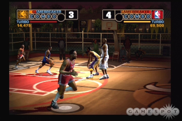 Stringing together combos is a breeze with NBA Street V3's trick stick controls.