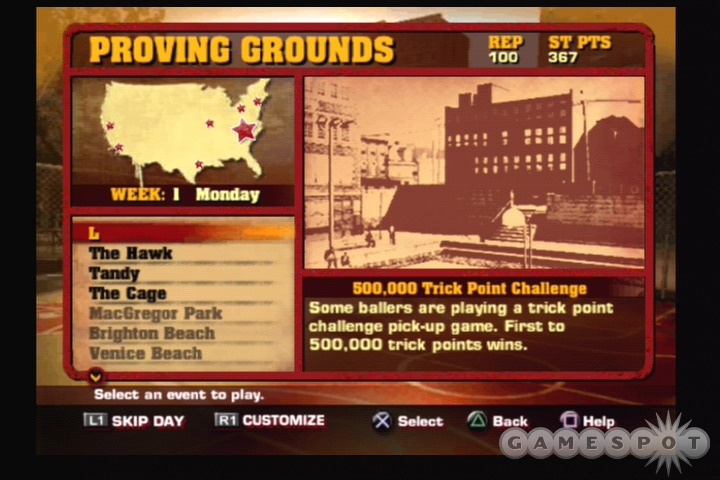 Build up your rep in the game's street challenge mode and you'll be pimping out your custom home court in no time.