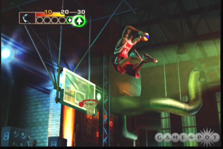 The dunk contest lets you create some of the sickest big-air slams around.