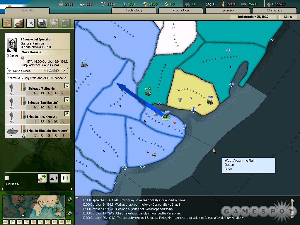 New limited scenarios let you cut your teeth on smaller conflicts, like the early-1940s war between Allied puppet Brazil and Axis puppet Argentina.
