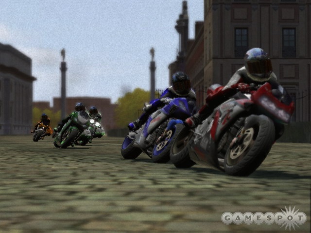 You won't just be hitting the race tracks in MotoGP 3. The game also features fictional road courses from points all over the MotoGP map.