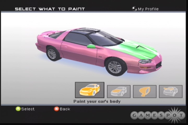 ...or slap a fresh coat of paint on the outside. The game lets you make your car feel unique.