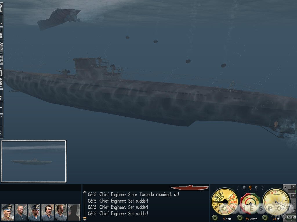 If they're lucky, this U-boat crew will only have monstrous headaches after this depth charge attack.