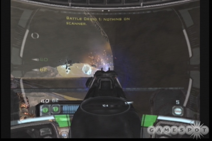 Zooming out with the blaster rifle will let you achieve much greater accuracy than the normal firing mode allows you.