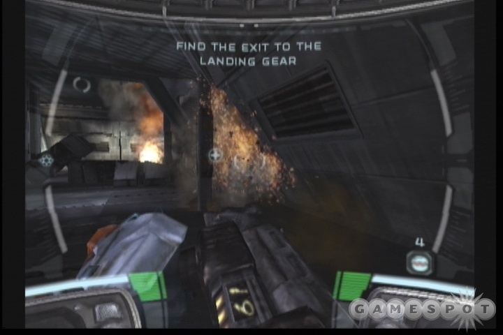 The explosive devices scattered around these ramps will let you kill Trandos without expending much ammo.