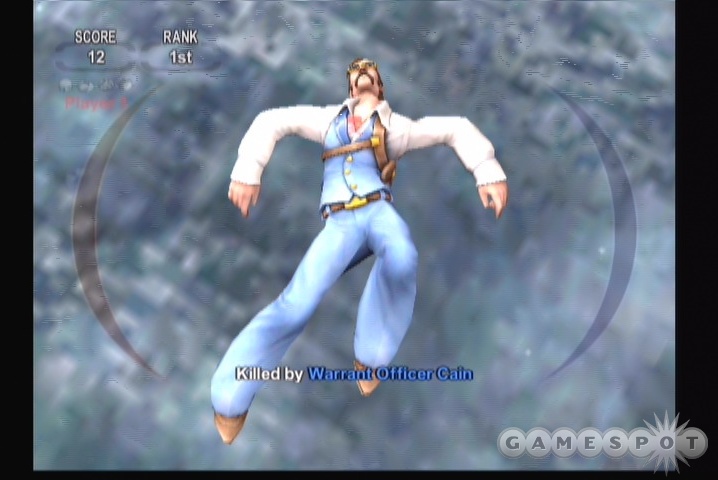 Much like Woody Harrelson, your man can't jump in TimeSplitters: Future Perfect.