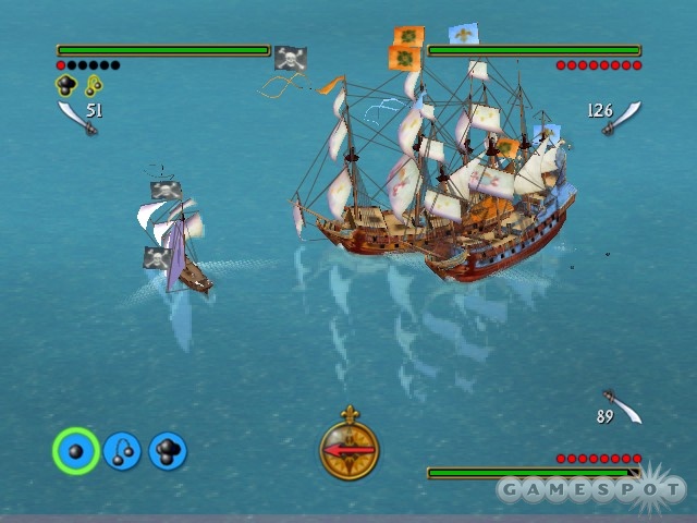 Ship battles let you man the wheel as you face off against enemy forces.