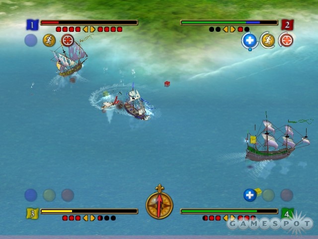 The multiplayer ship battles let you fight with up to three other friends in four-vessel skirmishes.