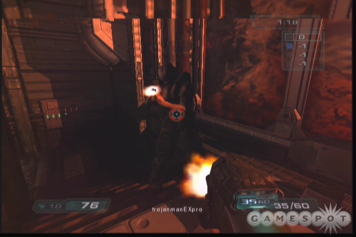 Competitive multiplayer definitely isn't the main attraction of Doom 3, though it makes for a faster change of pace.