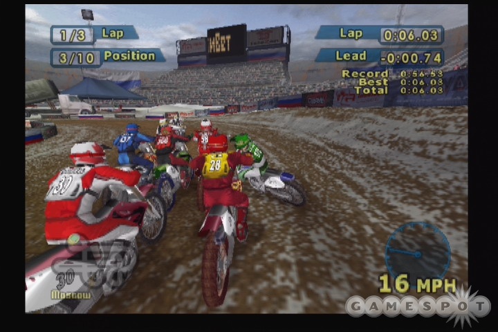Things get interesting when the bikes pile up in the corners.