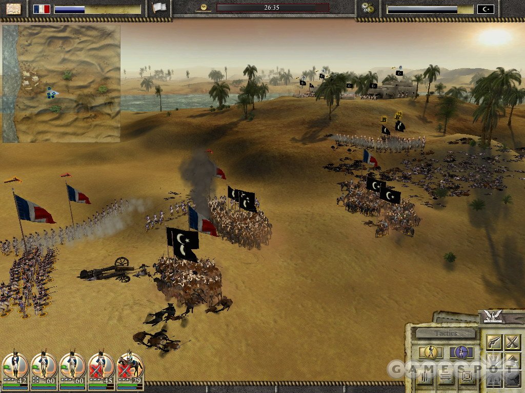 The Mamelukes clash with Napoléon's French legions in the sands of Egypt.