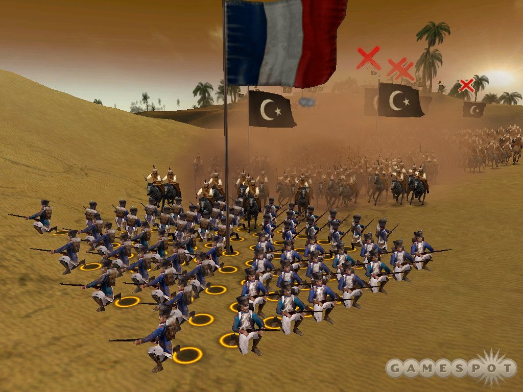 The square formation allowed the French infantry to withstand the fierce Mameluke cavalry.