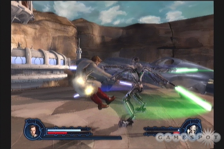 Grievous's whirlwind move will effectively drain your entire skill meter if it connects - it's therefore pretty tough to get anything above a Fair kill on him.