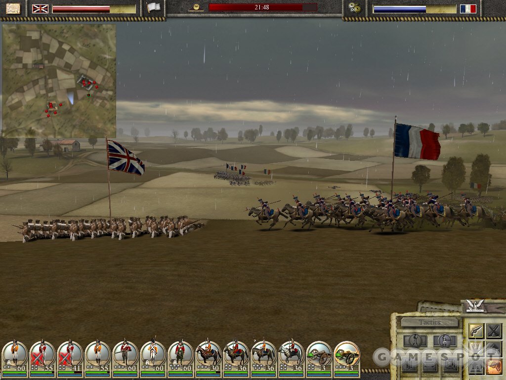 Land battles are a mess, thanks to the lack of morale. These cavalrymen and soldiers will hack away at each other until one side is completely dead. Historically, battles of annihilation are extremely rare.