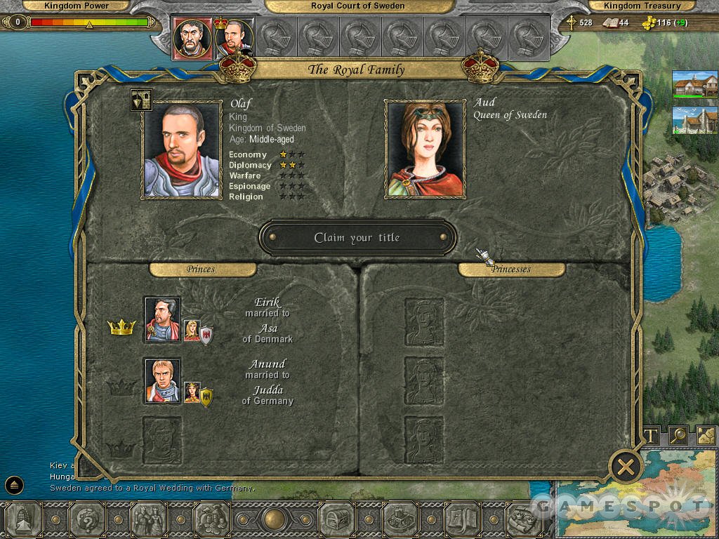The royal court system lets you manage heirs, as well as marshals, spies, and more.