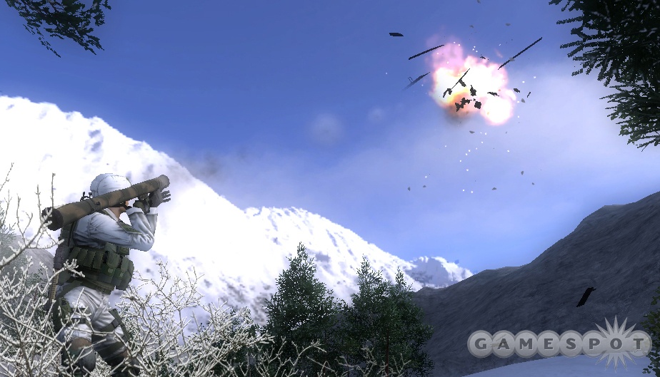 Enemy helicopters will undoubtedly cause you problems, at least until you blow them out of the sky.