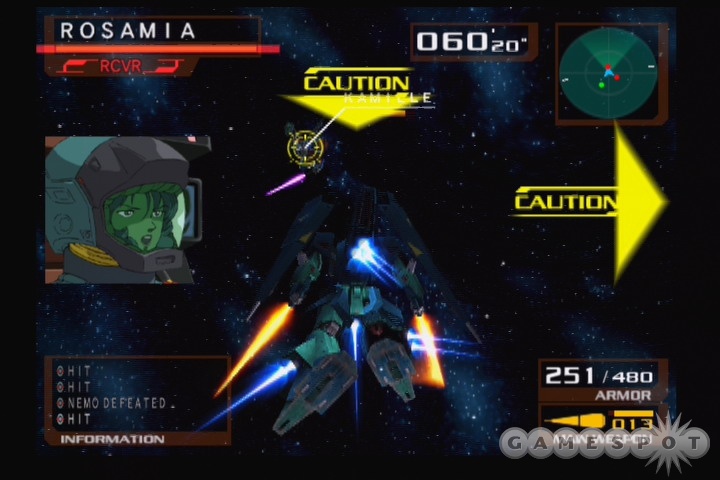 You'll choose two mobile suits to play with--one for ground missions and one for space combat.