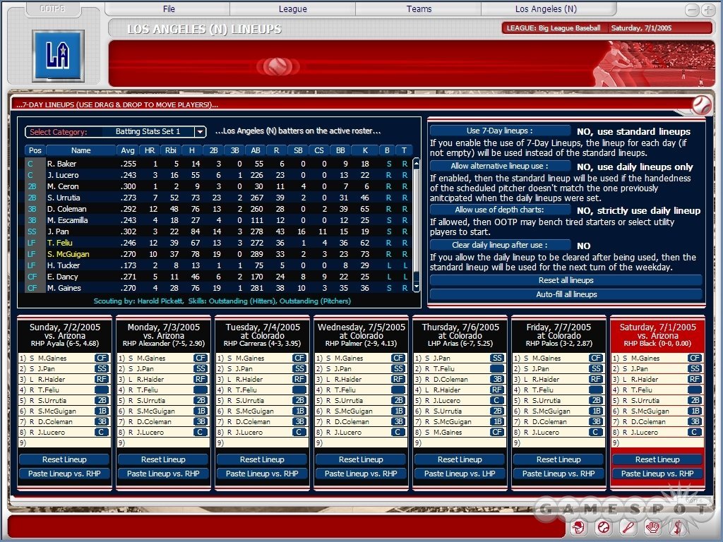 A seven-day roster feature isn't likely to get your heart beating faster, but it's something of a godsend for those playing OOTP in online leagues.