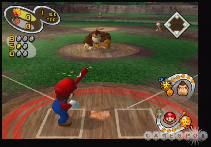 Mario calls his shot. It's about time Nintendo's cast of characters took to the baseball diamond.