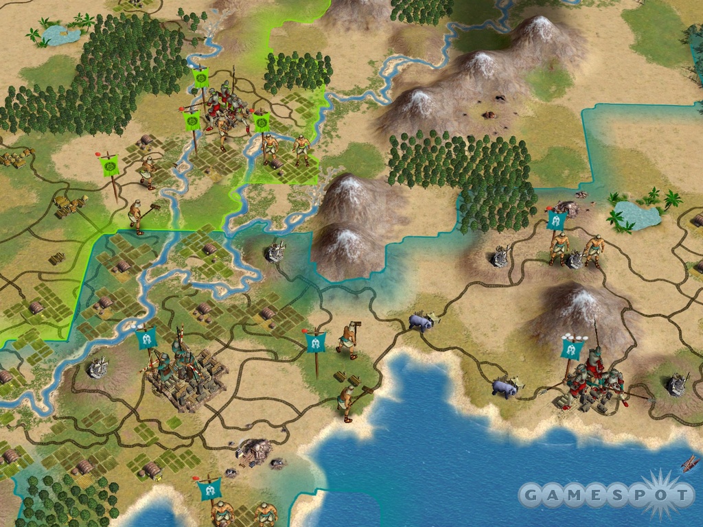 Take advantage of the land wisely. Rivers grant defensive bonuses, and mountains are now completely impassable by all land units.