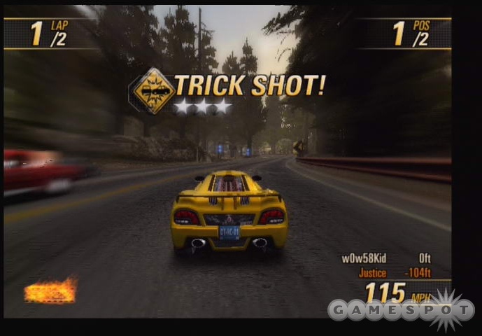 Traffic checking will play a large role in Burnout Revenge's online races.