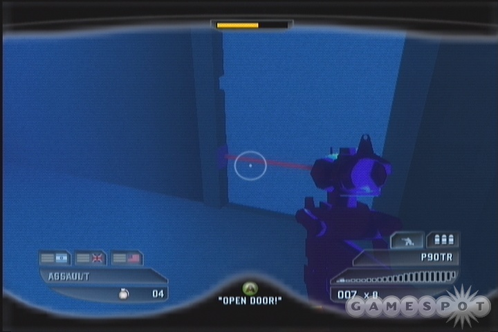 Although the black square that emits the laser tripwire is always visible, the beam itself can only be seen via thermal vision.