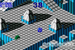 Steer a marble through an obstacle course in Marble Madness.