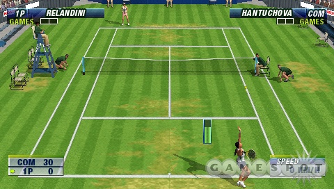 How about a friendly match of tennis? You'll be able to challenge buddies via PSP Wi-Fi in World Tour.