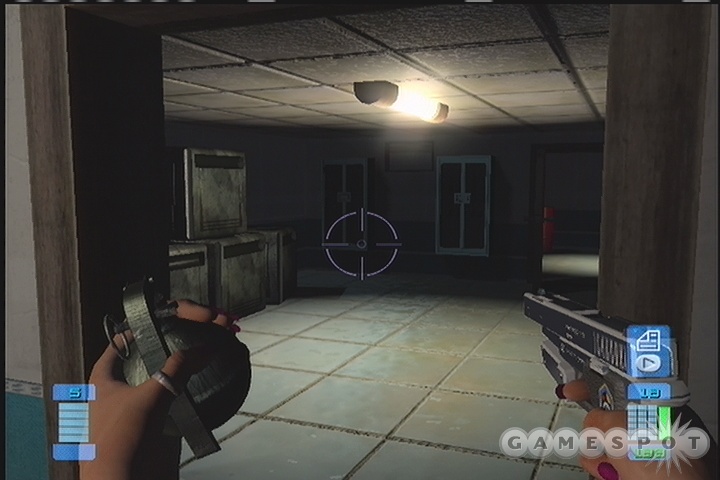 See that little window above the lockers? You can actually chuck a grenade through there, then make an easy escape through the door.