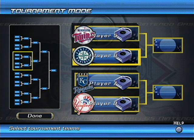 What's this? Four GameCubes in a tournament? Does this mean Pennant Chase Baseball will include some funky LAN features? Time will tell.