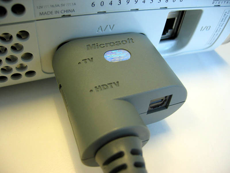 The HD cables includes component and composite connectors for HDTV and normal TV. Use the switch to toggle between the two. 
