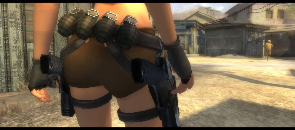 This training dummy is the first target that you'll get to try out Lara's offensive moves on.