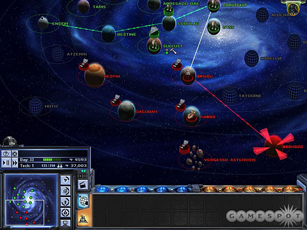 Use probe droids to gauge the Rebel defenses before attacking these systems.