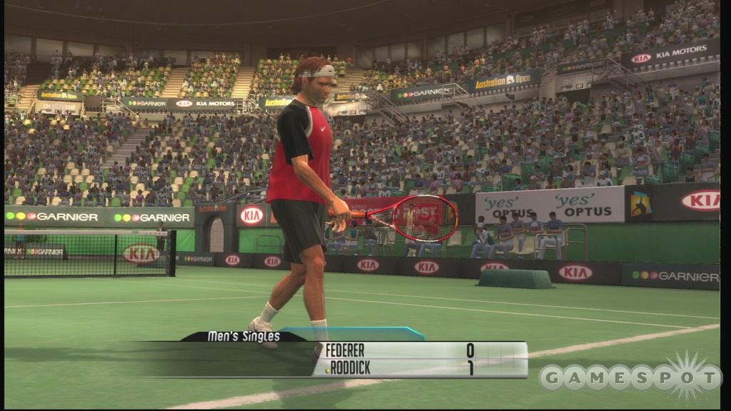 Here's something you rarely see in real tennis--Andy Roddick beating Roger Federer. Ah...the power of video games!