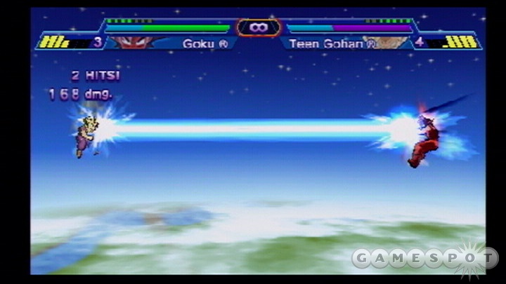 Ryu's fireballs have nothing on Goku's kamehameha wave.