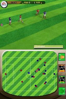 The touch screen shows player position and lets you alter tactics on the fly...