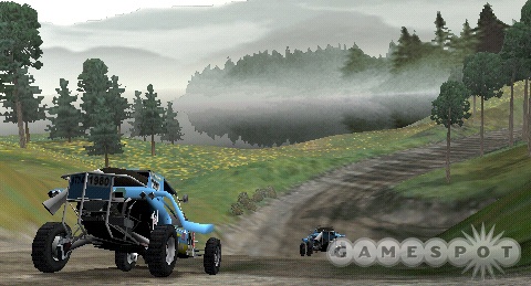 Hefty vehicles, attractive environments, and fun track design make for a nice-looking racing game.