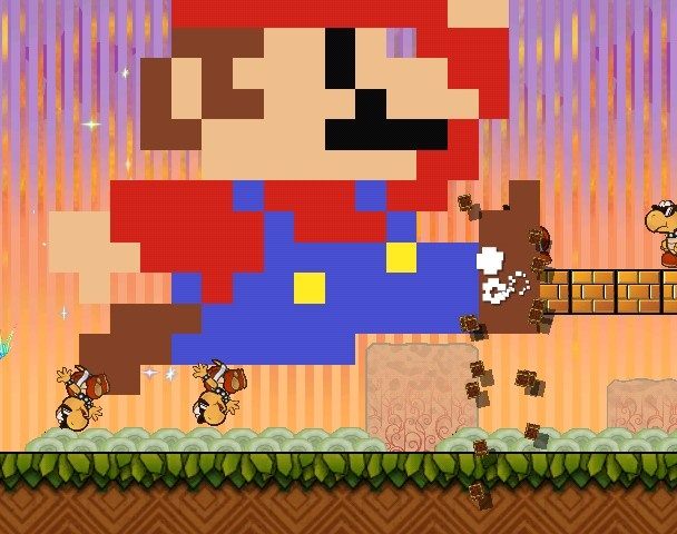It doesn't get much better than a giant 8-bit Mario.