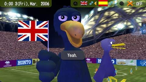 Your guide is a blue bird called Max, and here he's taking us to the football.