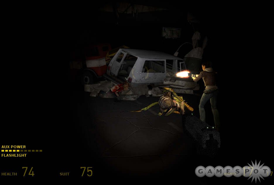 Alyx introduces a new team dynamic for Half-Life, such as when you have to illuminate her targets for her in the dark.