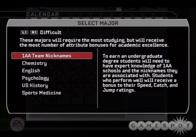 Choose your major carefully--how well you do in class can affect your players' on-the-field success.