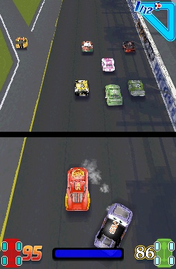 In the racing levels, players have to help Lightning McQueen beat his rival, Chick Hicks.
