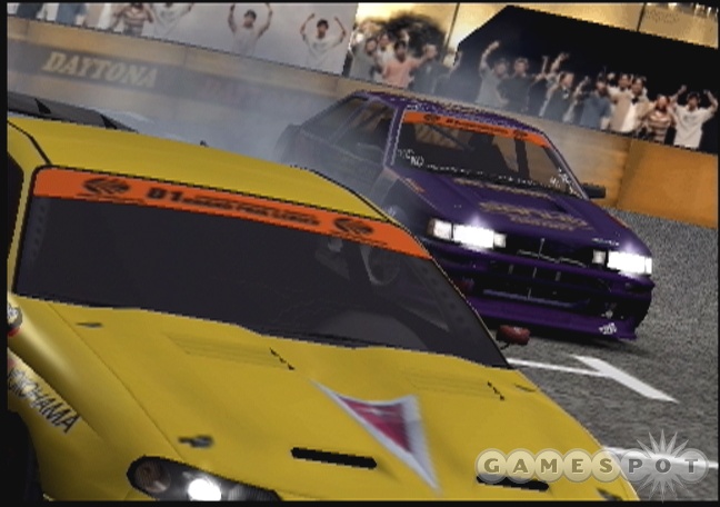 Two-car drifting battles are at the heart of the game's D1 Series mode.