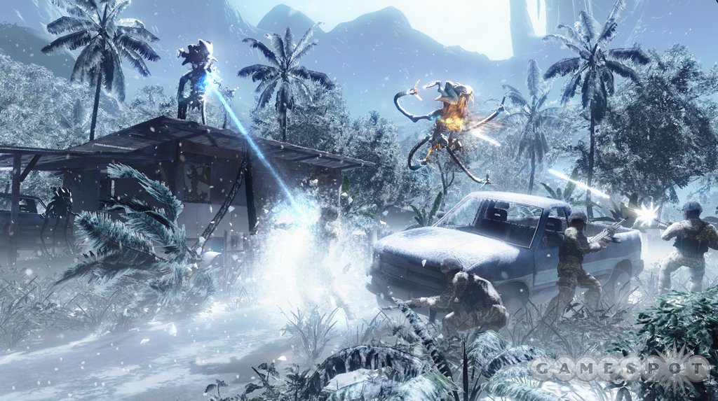 Crysis will pit you against mysterious aliens that have invaded Earth and want to turn into a frozen sphere.