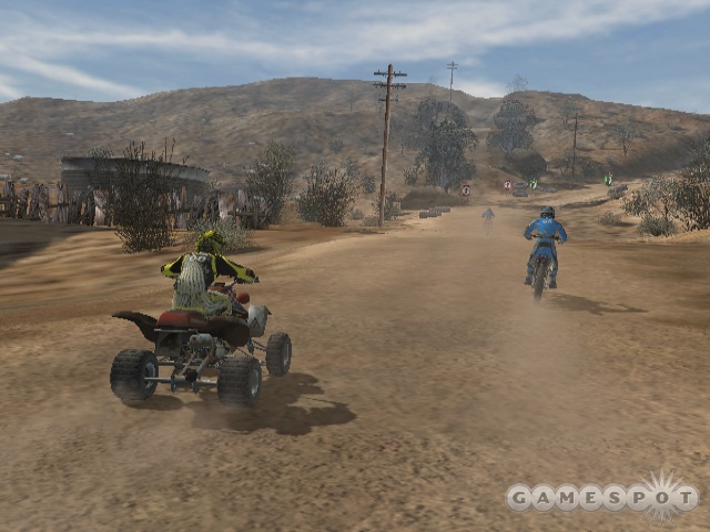 Multiple paths in the point-to-point courses bring a lot more variety to ATV Offroad Fury 4.