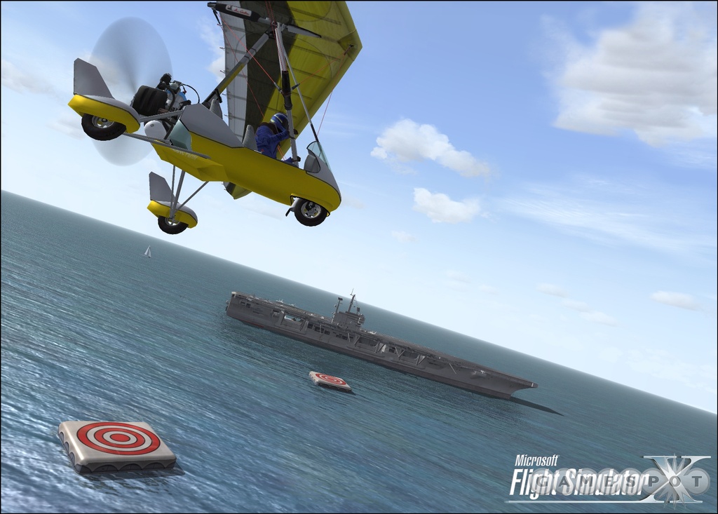 You'll play through missions like this routine flour-bombing run. Bombs away.