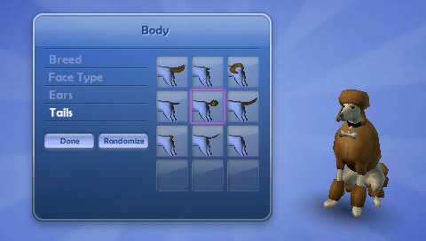 The PSP version of the game offers several breeds of pets and customization options. You just have to sit through the load times to see each one.