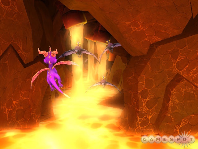 Spyro's breath talents are tied to the four elements in the game: fire, ice, earth, and electricity.